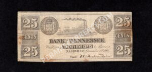 Nashville Tennessee $0.25 1861 Obsolete Front