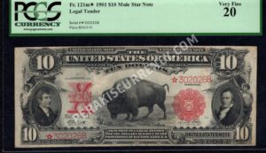 Legal Tender 121m* 1901 $10 typenote Front