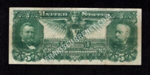 Silver Cert. 268 1896 $5 typenote Back