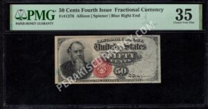 FR 1376 $0.50 4th Issue fractionals Front