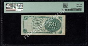 FR 1376 $0.50 4th Issue fractionals Back