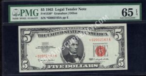 FR 1536* 1963 $5 Legal Tender Notes Front