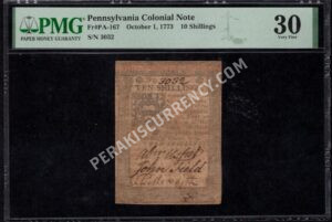 Pennsylvania 10 Shillings 10/1/1773 Colonial Front