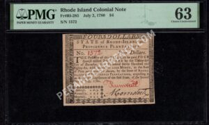 Rhode Island $4 7/2/1780 Colonial Front