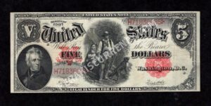 Legal Tender 91 1907 $5 typenote Front