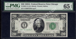 FR 2051-G 1928A $20 FRN Front