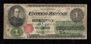 Legal Tender 16C 1862 $1 typenote Front