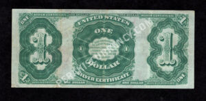 Silver Cert. 223 1891 $1 typenote Back