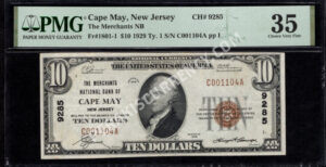 1801-1 Cape May, New Jersey $10 1929 Nationals Front