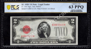 FR 1501 1928 $2 Legal Tender Notes Front