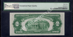 FR 1505m 1928D $2 Legal Tender Notes Back