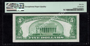 FR 1650 1934 $5 Silver Certificates Back