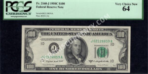 FR 2160-J 1950C $100 FRN Front