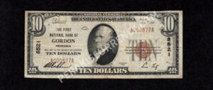 1801-1 Gordon , Nebraska $10 1929 Nationals Front