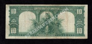 Legal Tender 119 1901 $10 typenote Back