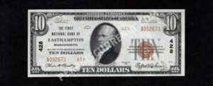 1801-2 Easthampton, Massachusetts $10 1929II Nationals Front