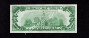 FR 2152-D 1934 $100 FRN Back