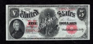 Legal Tender 87 1907 $5 typenote Front