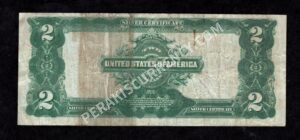 Silver Cert. 252 1899 $2 typenote Back