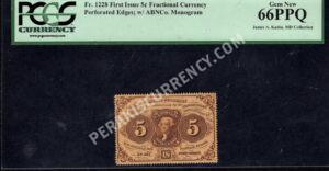 FR 1228 $0.05 1st Issue fractionals Front