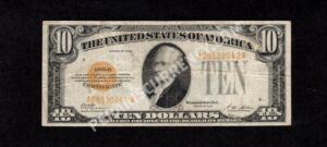 FR 2400 1928 $$10  Gold Certificate Front