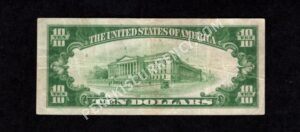 FR 2400 1928 $$10  Gold Certificate Back