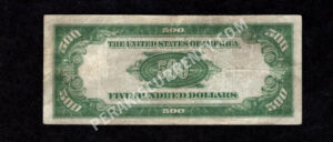 FR 2201-B 1934 $500 FRN Back