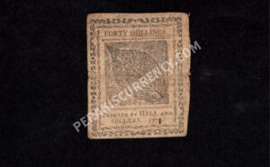 Pennsylvania 40 Shillings 12/8/1775 Colonial Back