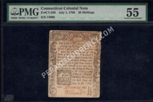 Connecticut 20 Shillings 7/1/1780 Colonial Front