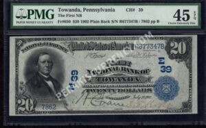 650 Towanda, Pennsylvania $20 1902 Nationals Front