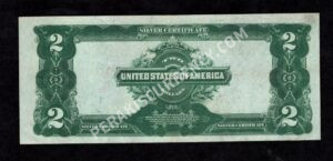 Silver Cert. 252 1899 $2 typenote Back