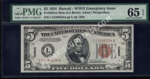 FR 2301m 1934 $5 Hawaii Front