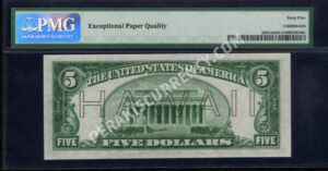 FR 2301m 1934 $5 Hawaii Back