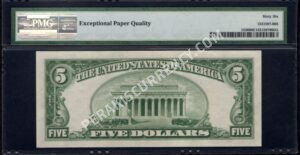FR 1530 1928E $5 Legal Tender Notes Back