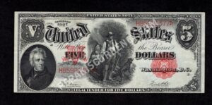 Legal Tender 91 1907 $5 typenote Front