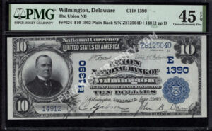 624 Wilmington, Delaware $10 1902 Nationals Front