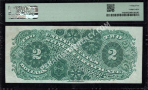Silver Cert. 244 1886 $2 typenote Back