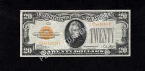 FR 2402 1928 $20 Gold Certificate Front