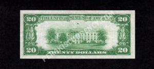 FR 2402 1928 $20 Gold Certificate Back