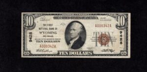 1801-1 Wyoming, Delaware $10 1929 Nationals Front