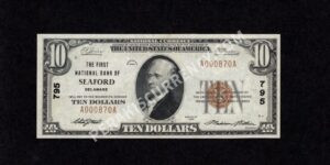 1801-1 Seaford, Delaware $10 1929 Nationals Front