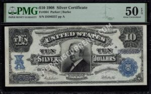 Silver Cert. 304 1908 $10 typenote Front