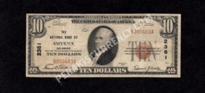 1801-1 Smyrna, Delaware $10 1929 Nationals Front