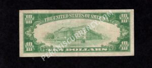 1801-1 Smyrna, Delaware $10 1929 Nationals Back