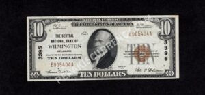 1801-1 Wilmington, Delaware $10 1929 Nationals Front
