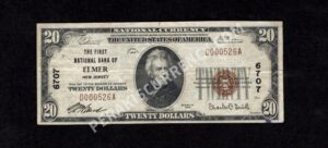 1802-1 Elmer, New Jersey $20 1929 Nationals Front