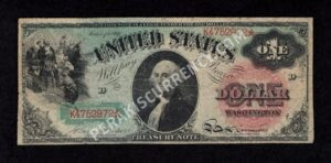 Legal Tender 18 1869 $1 typenote Front