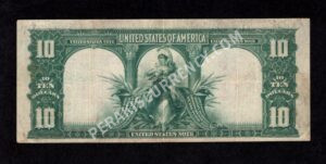 Legal Tender 121 1901 $10 typenote Back