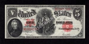 Legal Tender 91 1907 $5 typenote Front
