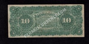 Silver Cert. 293 1886 $10 typenote Back